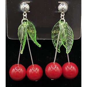 Cherry Earrings on Silver Tone Posts by Neanie-Bot